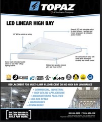 TOPAZ LED LINEAR HIGH BAY 120-277v LHB-30L-W-PCS-U