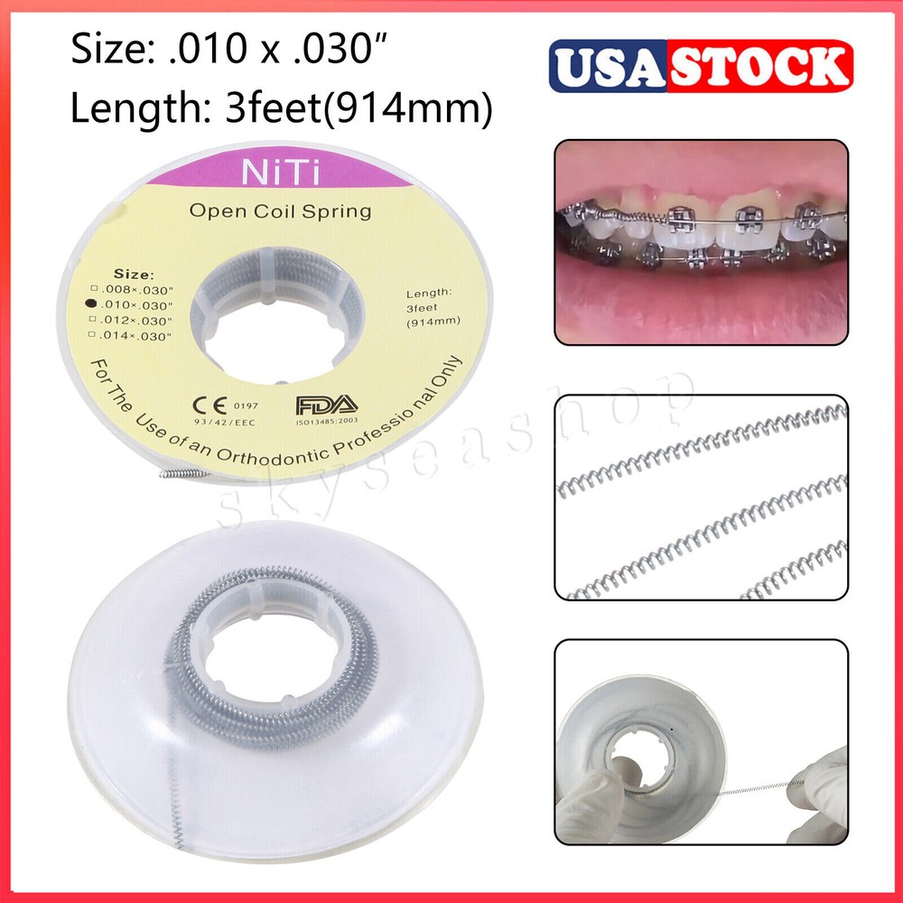 USA Dental Orthodontic Niti Open Coil Spring Spool Dia.010 *030 ” inch 914mm cw