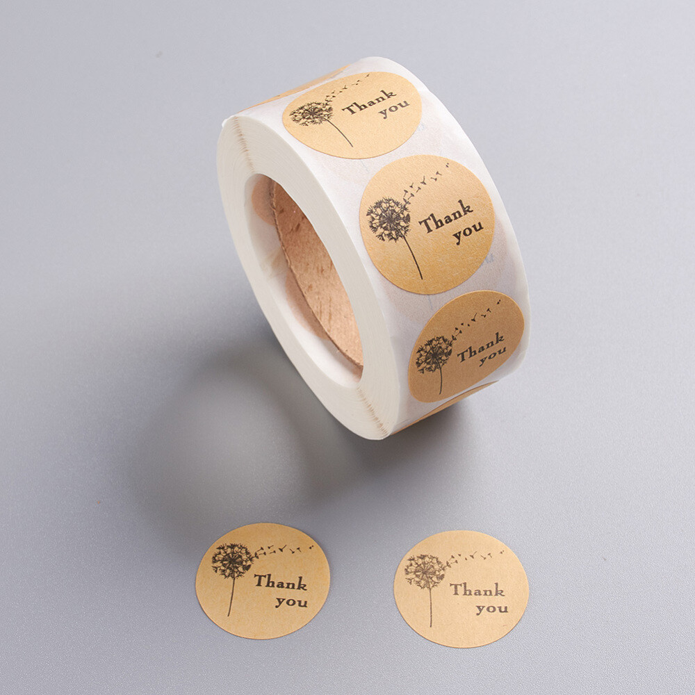Thank You Flower Sticker Labels 500 each per roll Great for Orders Crafts & Fun