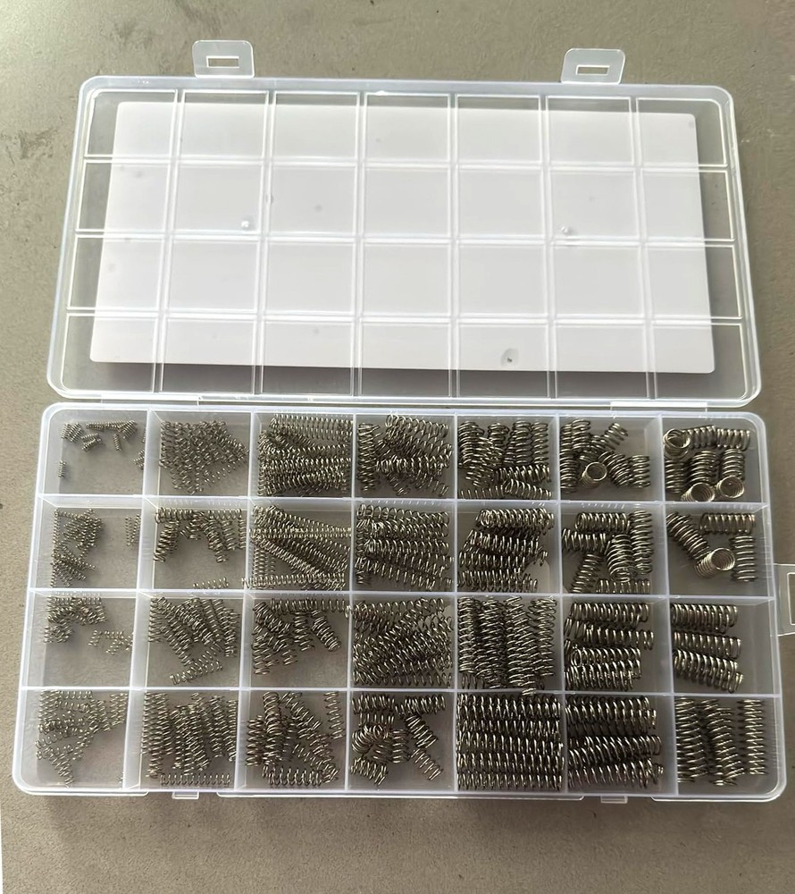 390 Piece Compression Spring Assortment Kit 28 Sizes Small Steel Springs Set