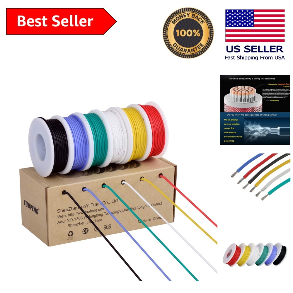 Flexible 18 AWG Silicone Wire Kit – Multi-Color Tinned Copper for Automotive Use