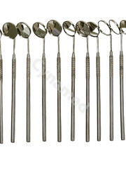 Premium 12 Pcs Dental Mouth MIRROR #5 With HANDLE Dental Instruments