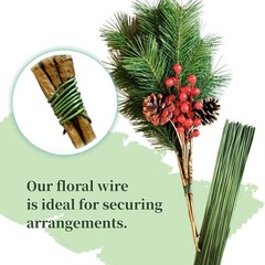 100 pcs 15.8in,18gauge Floral Stem Wire,Green Crafts Florist Wire Stems for A…