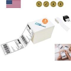 4 x 6 Thermal Labels – Pack of 100 Fanfold Labels for Direct Thermal Printer,…
