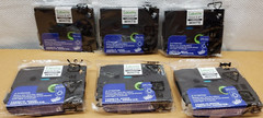 6PK Black On white Compatible Brother Label Maker Tape TZe-B31-731 12mm 0.47 In.