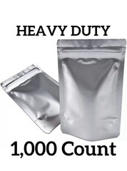 Mylar Bags (1,000 Count) | 5×8” Heavy Duty Silver Stand Up Resealable Pouch