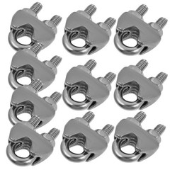 10 Pcs Stainless Steel Cable Clips Wire Rope Fastening Clamps Rigging