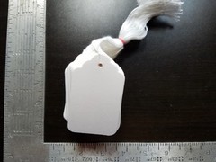 1000 Blank White Merchandise Price Tags with Strings Size #9 Retail Strung Label
