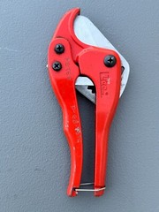 Pair of 2 Heavy-Duty Metal Ratcheting PVC Pipe Cutters: Wisdom 22-PCP2-2 & L-42A