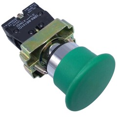 US Stock 2pcs XB2-BC31C NO Momentary Mushroom Head Push Button Switch Green