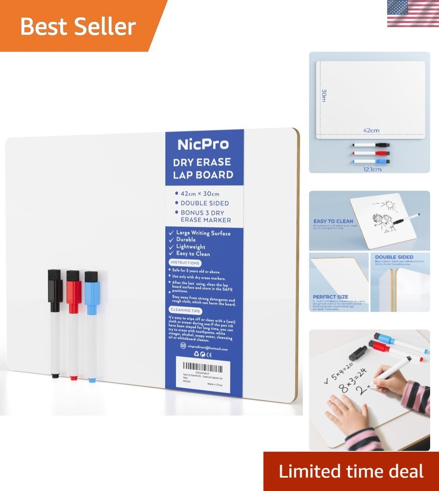 Classic 12×16 Portable Dry Erase Lapboard – Perfect for Kids and Classrooms