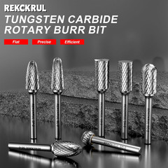 Professional 10 Pcs Tungsten Carbide Rotary Burr Bits Set, Double Cut Carbide Bu