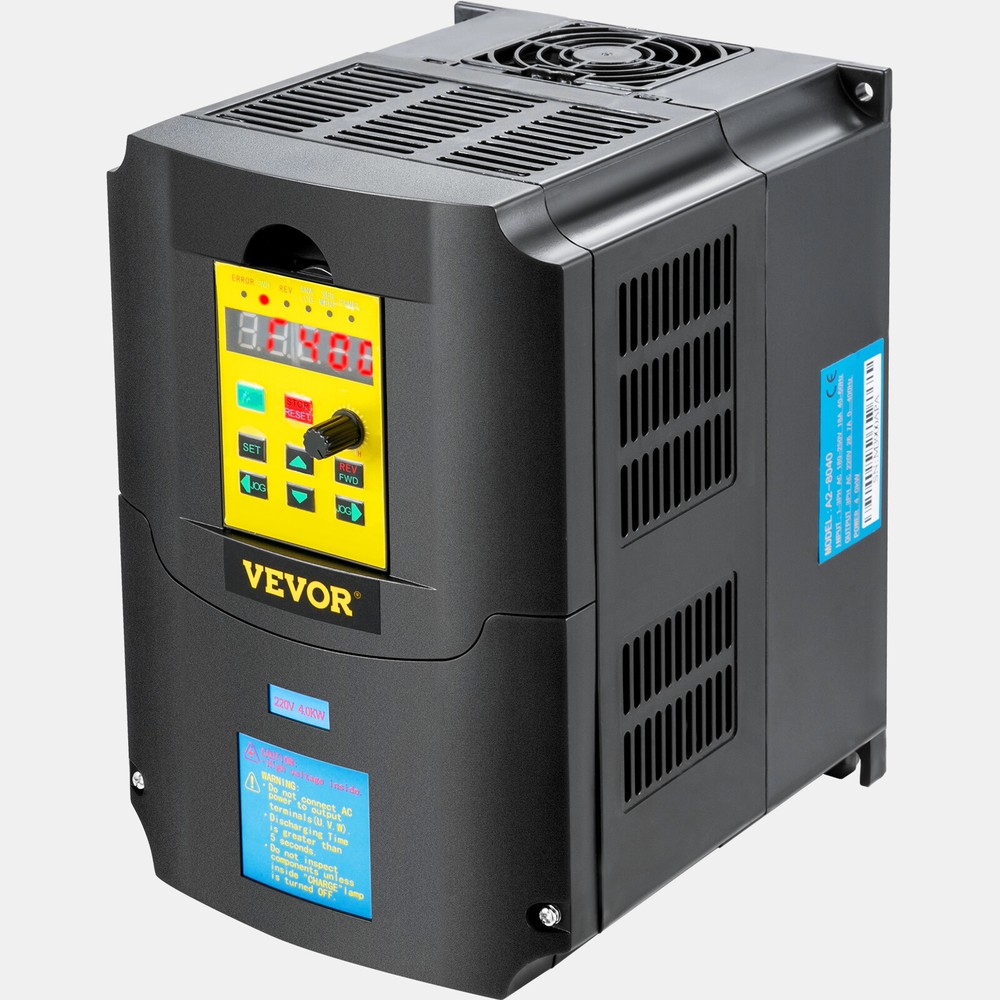 VEVOR 4KW 220V 5HP Variable Frequency Drive Converter VFD Inverter 1 To 3 Phase