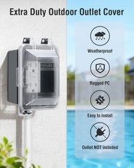 SURAIELEC Outdoor In-Use Outlet Cover, 1-Gang (1 Pack), Black