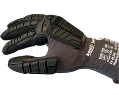 (QTY 3 Pairs) Ansell R-840 Gloves Size 8 Med, Cut Resistant Palm Coated, Knitted