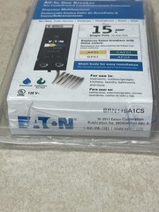 Lot of 4 Eaton BR 15 Amp All in One AF/GF Plug-On-Neutral Breaker (BRN115A1CS)