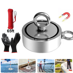 Fishing Magnet Kit Up To 2000lbs Pull Force Super Strong Neodymium +65ft Rope