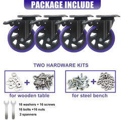 5 Inch Caster Wheels With Brake Set Of 4 Heavy Duty 2200 lb Swivel Locking