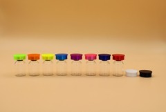 Flexible Combo Size 3ml & 5/10/20ml Vial Caps – Set of 10 – Assorted Colors