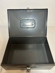 Art Steel Cash Box Latch Padlock Vintage + Quick-Adder Counter + Exxon Wallet