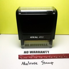 No Warranty Rubber Stamp Black Ink Self Inking Ideal 4913