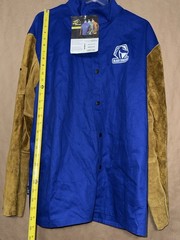 Black Stallion FRB9-30C Hybrid FR Cotton Cowhide Welding Jacket Blue Medium