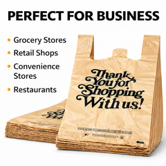 Heavy Duty Thank You Bags .71 Mil T-Shirt Grocery Retail Carryout Plastic Bags