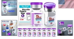 Pack of 10 Leak-Proof 5ml Sterile Vials with Aluminum Flip Cap for Laboratories