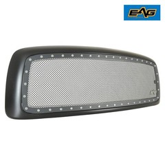 Rivet Studded Black Stainless Steel Wire Mesh Grille 02-05 Ram 1500/2500/3500
