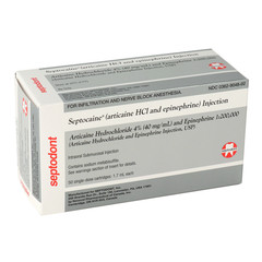 50pcs Septocaine® Silver Articaine w/Epinephrine 1:200,000 HCl 4% 2026/9