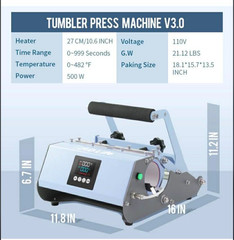 Craft Express Blue or Pink Elite Pro Max 2-in-1 Tumbler Heat Press