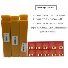 BAP 300R C10-10+C12-12+C16-16 CNC Indexable End Mill Holder Tool +10Pcs APMT1135