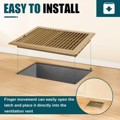 VOISEN Floor Register 6×10, 2 Pack Vent Covers, 6×10 Inches, Brown 2PCS