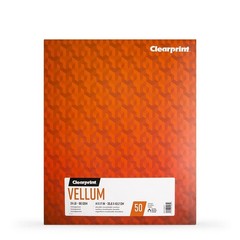 14×17 Inch Vellum Pad 24 lb 90 GSM 50 Sheets Transparent Tracing Paper