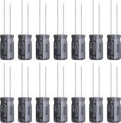 220uF 16V 6x12mm Electrolytic Capacitor 220 UF MFD 16 Volt 0.24×0.47in Aluminum