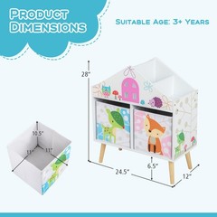 Costzon Kids Dollhouse Bookshelf Wooden Bookcase For Children Toy Storage