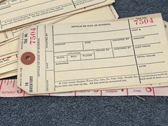 vintage deadstock inventory store label tags office antique numbered lot 50