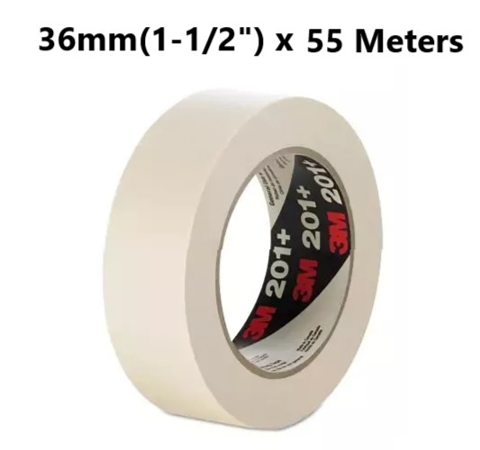 1 Roll- 3M 64747 201 General Use Masking Tape Roll Tan (1-1/2″) 36MM x 55 Meters