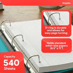 Heavy-Duty 2-Inch D-Ring View Binder with Reinforced Spine – Holds 540 Sheets
