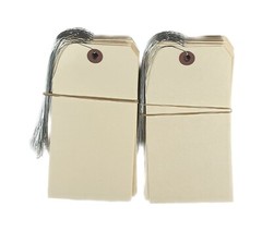 100 pcs 6 1/4″ x 3 1/8″ Size 8 Manila XL Large Tag PreWired Price Tags with Wire