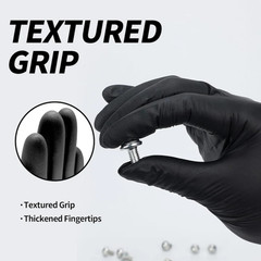 Black Nitrile Disposable Exam Gloves Textured, Powder Free, Latex Free All Sizes