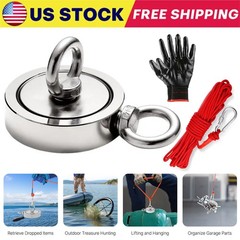 2000 Lbs Fishing Magnet Kit Pull Force Strong Neodymium Manget / Carabiner Rope