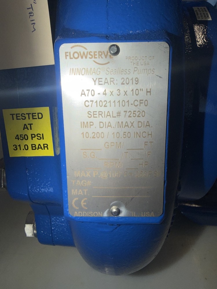 Innomag Floweserve pump “wet-end”, 4x3x10H, 10.20″ trim, A70, TB MagC design