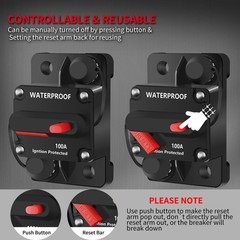 30A-300A Amp Circuit Breaker Audio Fuse 12V-48V DC Car Boat Manual Reset Switch