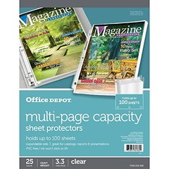 Office Depot Top-Loading Sheet Protectors, Heavyweight, Clear, True, Clear