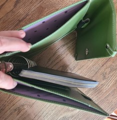 Franklin Covey ~ Green Classic Leather 7 Ring Planner ~ Excellent Pre-Owned