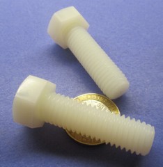 Tap Bolt, FT, Nylon, Metric, Natural M12x 1.75 x 40 mm Length, 10 pc
