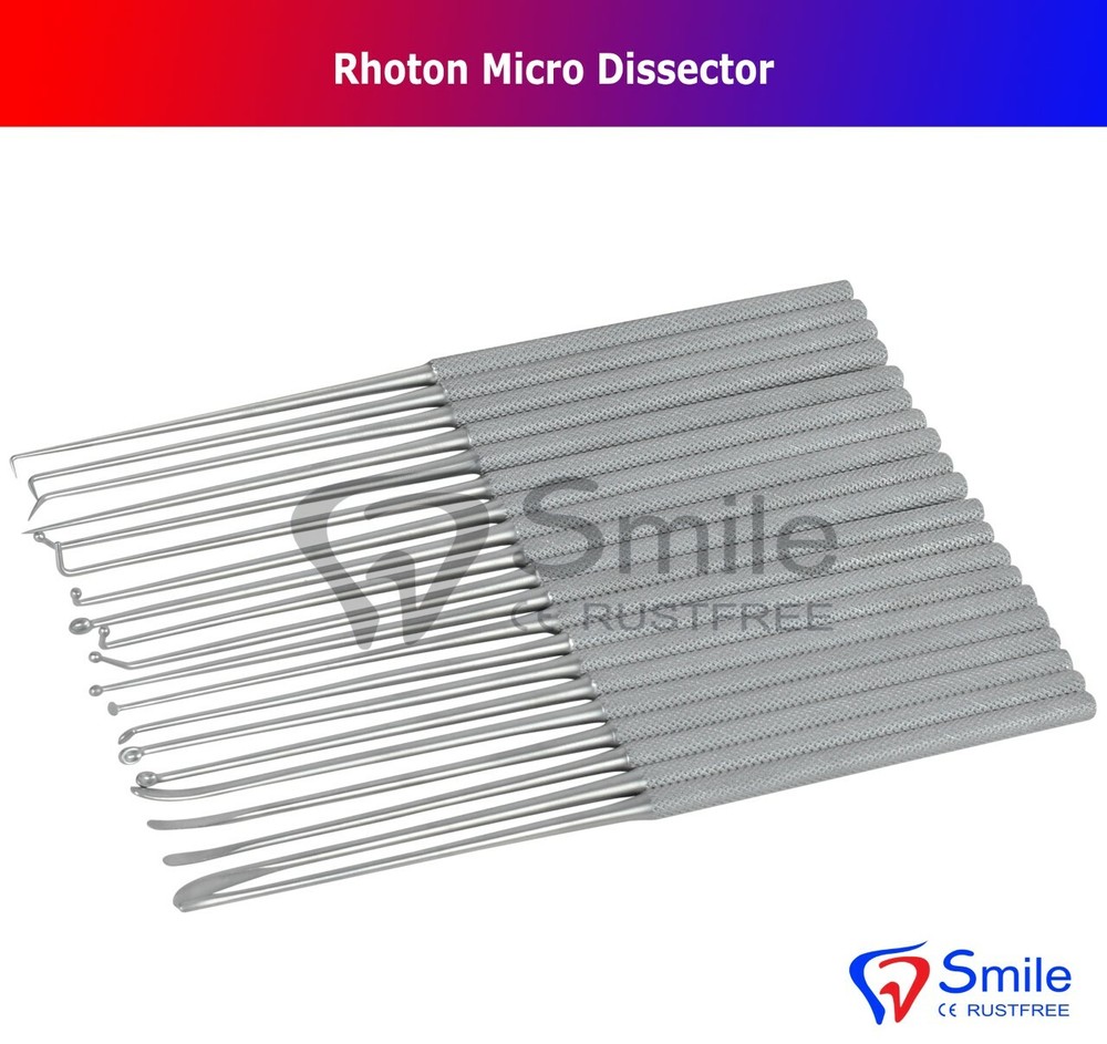 Rhoton Micro Dissectors 20 Pcs Set Neurosurgery Micro Dissectors Surgical Insts