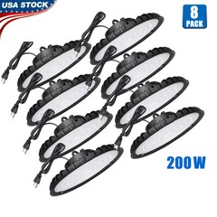 200W UFO LED High Bay Light Shop Lights Bulb Lighting Fixture Factory Warehouse