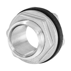 Litoexpe 1″ NPT Female Thread Bulkhead Water Tank 1 Inch-1 Pcs, Silver
